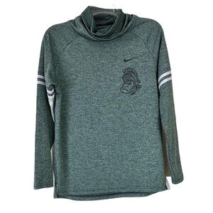 Nike Sweatshirt, Michigan State Spartans Logo, Sz. S, Loose Turtleneck, Green